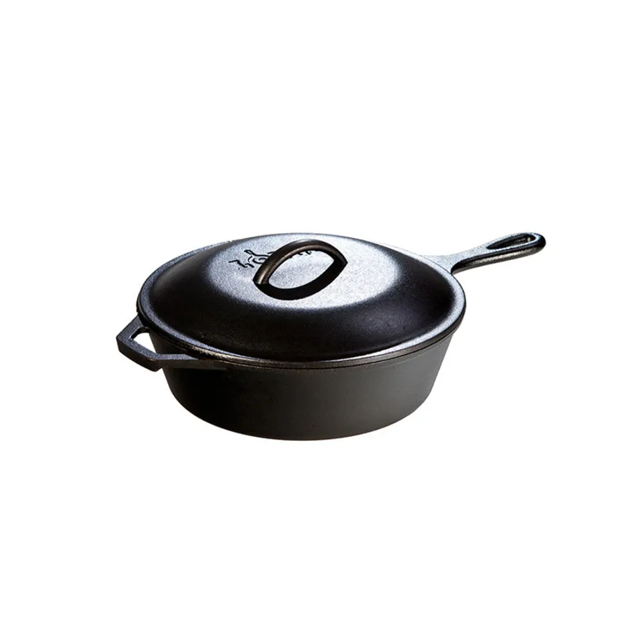 3 QUART CAST IRON COVERED DEEP SKILLET