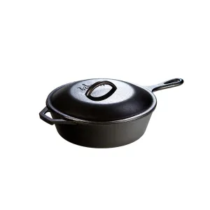3 QUART CAST IRON COVERED DEEP SKILLET