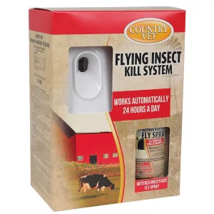 30-Day Flying Insect Control Kit (Dispenser & 1 Metered Fly Spray Refill) - 6.4oz