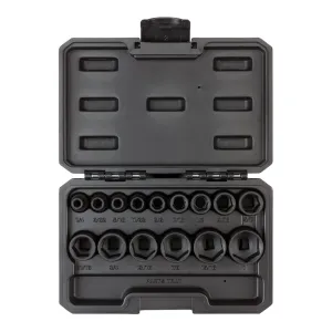 3/8 Inch Drive 6-Point Impact Socket Set. 15-Piece (1/4-1 in.) - Case