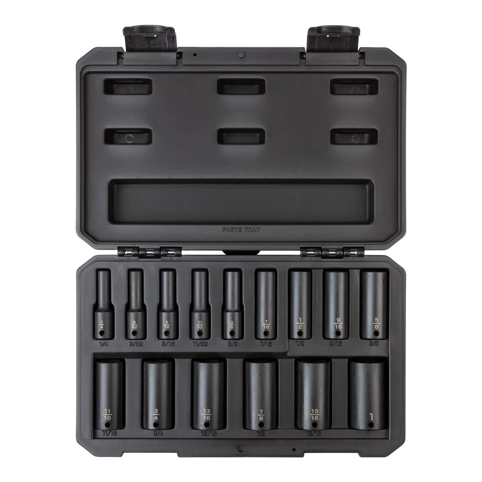 3/8 Inch Drive Deep 6-Point Impact Socket Set. 15-Piece (1/4-1 in.) - Case