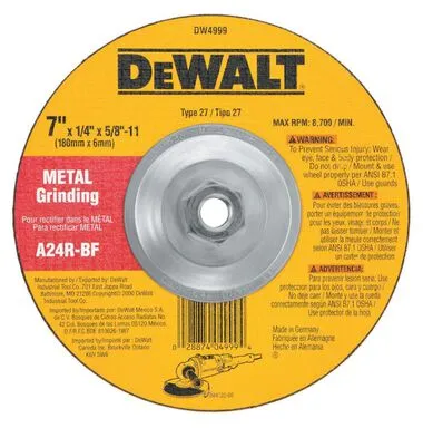 7 IN. x 1/4 IN. x 5/8 IN to 11 Depressed Center Metal Grinding Wheel