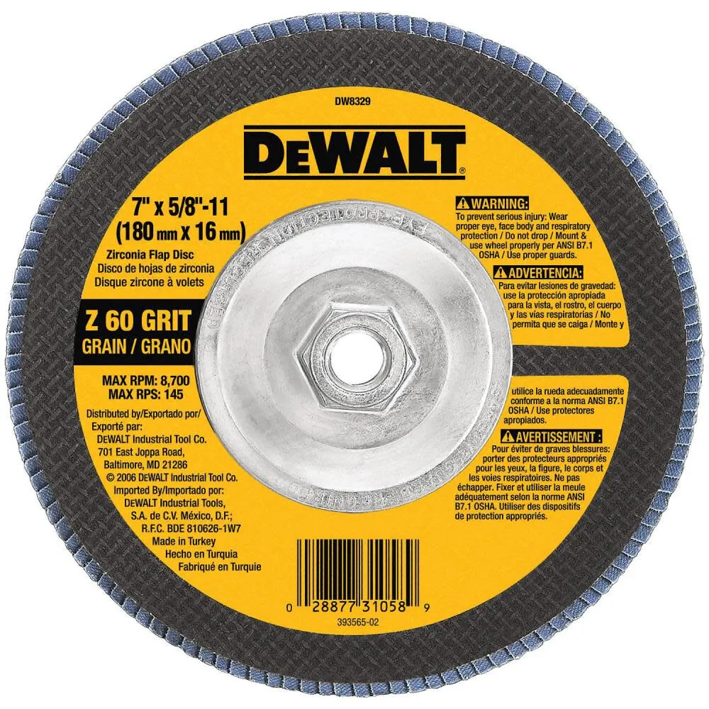 7 IN. X 5/8 IN. 60 Grit HP Zirconia Flap Disc