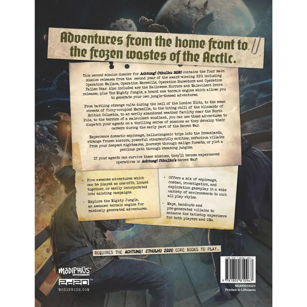 Achtung! Cthulhu 2d20: The Dark Beyond Mission Dossier 2 RPG Book