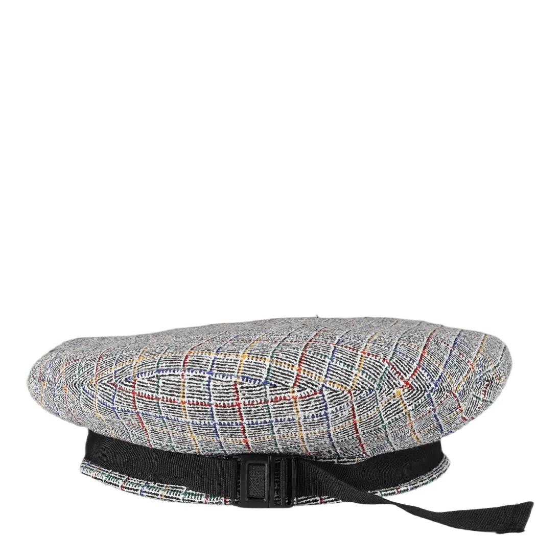 Beret Black/multi Check Bouclé