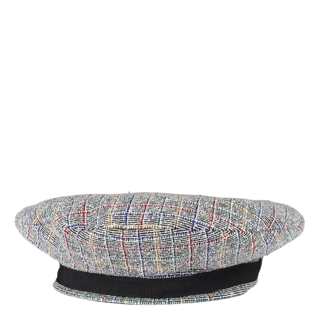 Beret Black/multi Check Bouclé